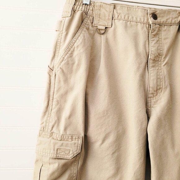 5.11 Tactical Pants Mens Tag Size 34/32 Beige Cargo Cotton Canvas Pockets 74251 - Picture 3 of 14
